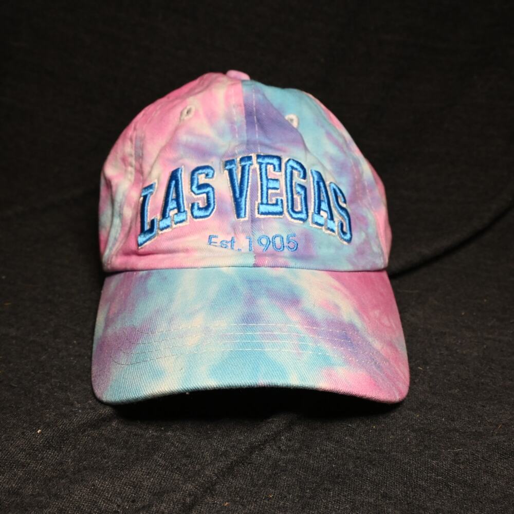 Robin Ruth Las Vegas Hat Baseball Adjustable Tie Dye Pink Blue Pattern
